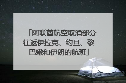 阿联酋航空取消部分往返伊拉克、约旦、黎巴嫩和伊朗的航班