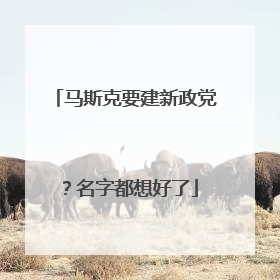 马斯克要建新政党？名字都想好了