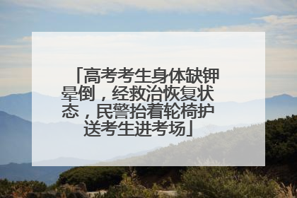 高考考生身体缺钾晕倒，经救治恢复状态，民警抬着轮椅护送考生进考场