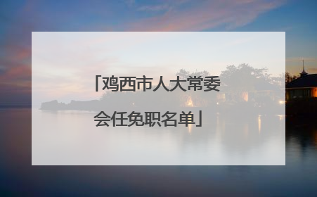 鸡西市人大常委会任免职名单