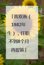黄双燕（1982年生），任职不到8个月再提拔