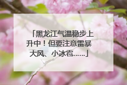 黑龙江气温稳步上升中！但要注意雷暴大风、小冰雹……