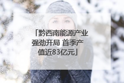 黔西南能源产业强劲开局 首季产值近83亿元