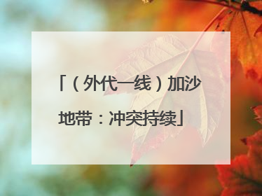 （外代一线）加沙地带：冲突持续