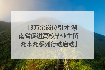 3万余岗位引才 湖南省促进高校毕业生留湘来湘系列行动启动
