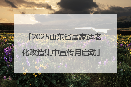 2025山东省居家适老化改造集中宣传月启动