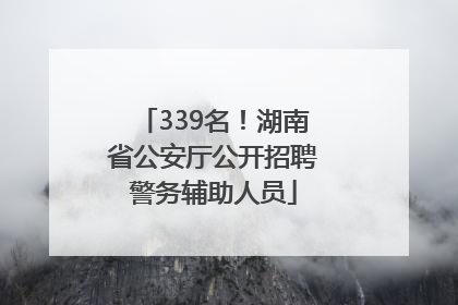 339名！湖南省公安厅公开招聘警务辅助人员