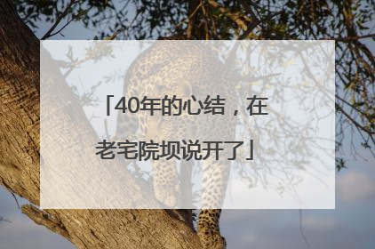 40年的心结，在老宅院坝说开了