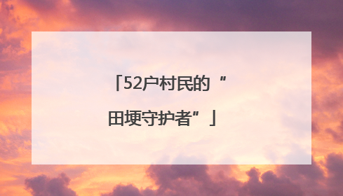 52户村民的“田埂守护者”