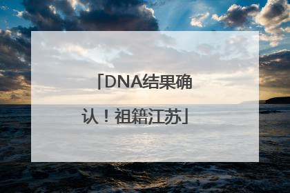 DNA结果确认！祖籍江苏