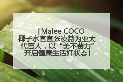 Malee COCO椰子水官宣张凌赫为亚太代言人，以“美不费力”开启健康生活好状态